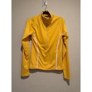 Skea Shimmies Womens Yellow Quarter Zip Long Sleeve Athletic Top Size S 2149